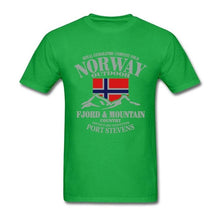 Load image into Gallery viewer, Summer Norway Flag Fjord Mountain T Shirt Crazy Men&#39;s Shirt Cotton Crewneck Plus Size Short Sleeve  Funny T-shirts
